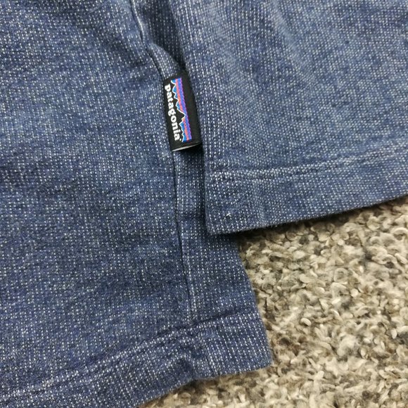 Patagonia Sweatshirt Fitz Roy Lightweight Organic Cotton Crew Blue Mens Medium - Picture 4 of 11